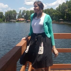 Adorable polka dot skirt with bunny rabbit pockets